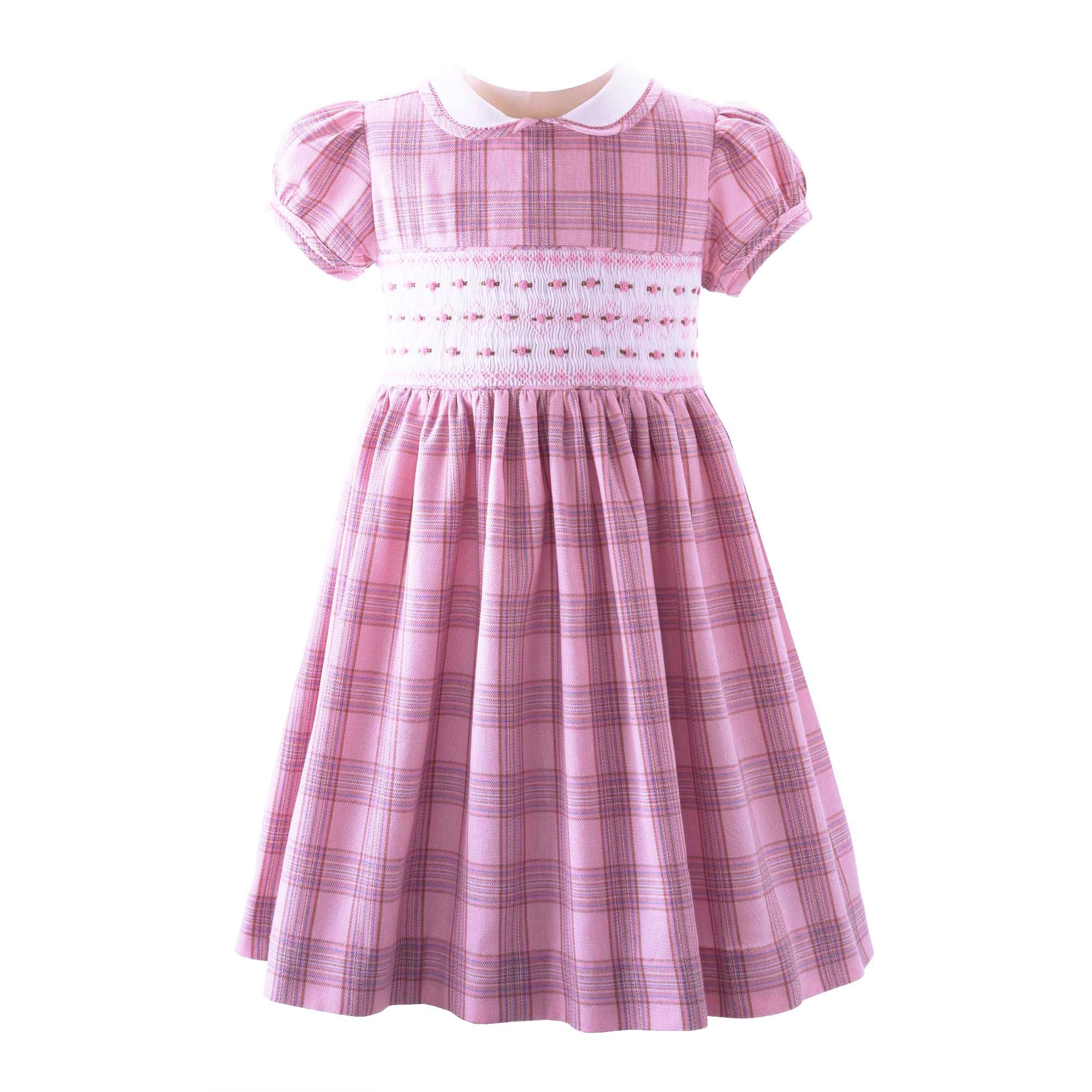 Pink Tartan Smocked Dress