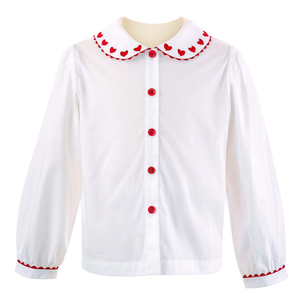 Heart Embroidered Blouse