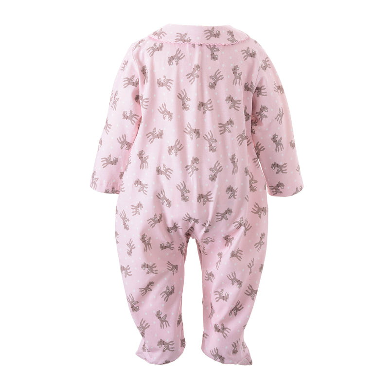 Pink Polka Dot Fawn Babygro