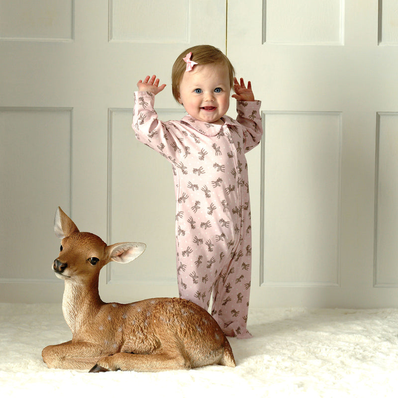 Pink Polka Dot Fawn Babygro