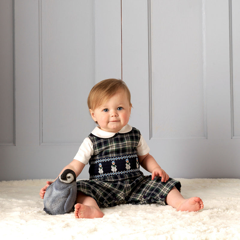 Snowman Smocked Dungarees