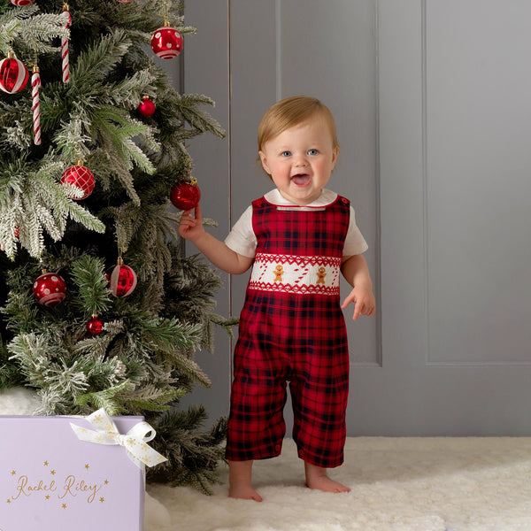 Gingerbread Smocked Dungarees