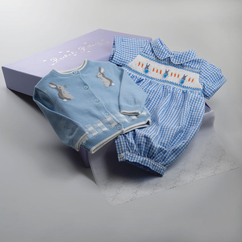 Blue Bunny Smocked Gift Set