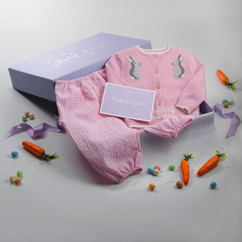 Pink Gingham Bunny Gift Set