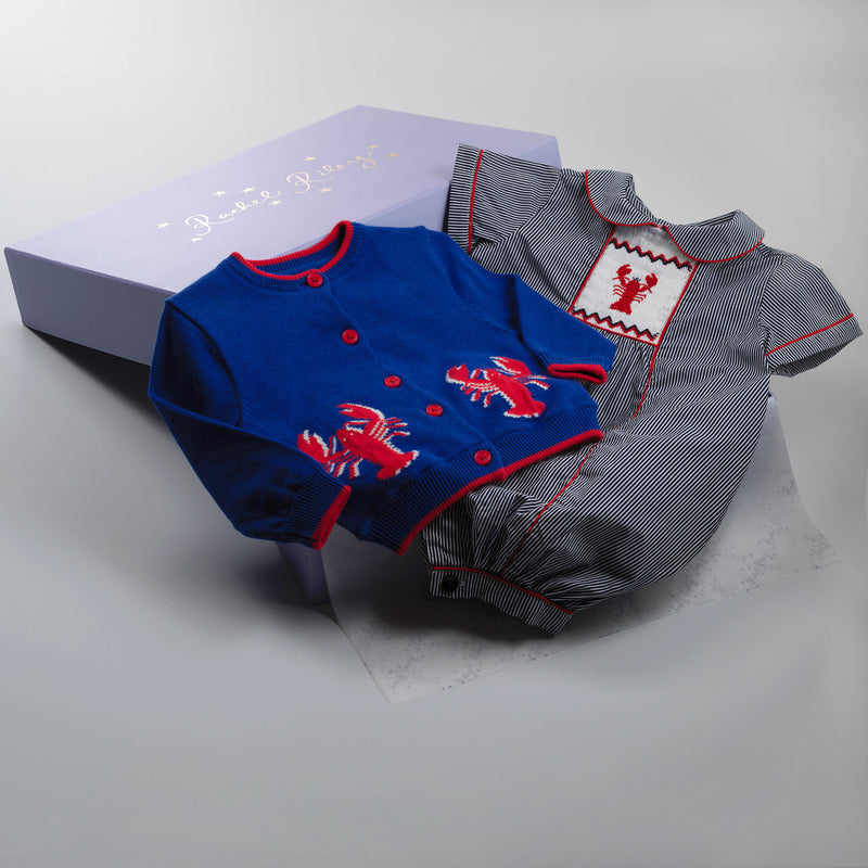 Lobster Smocked Baby Gift Set