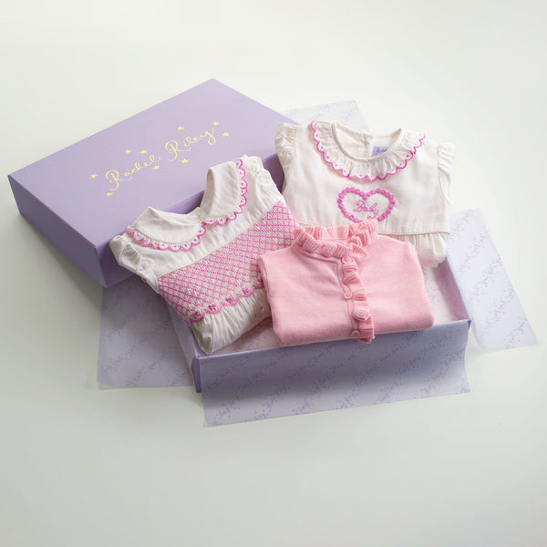 Baby Pink Smocked Gift Set