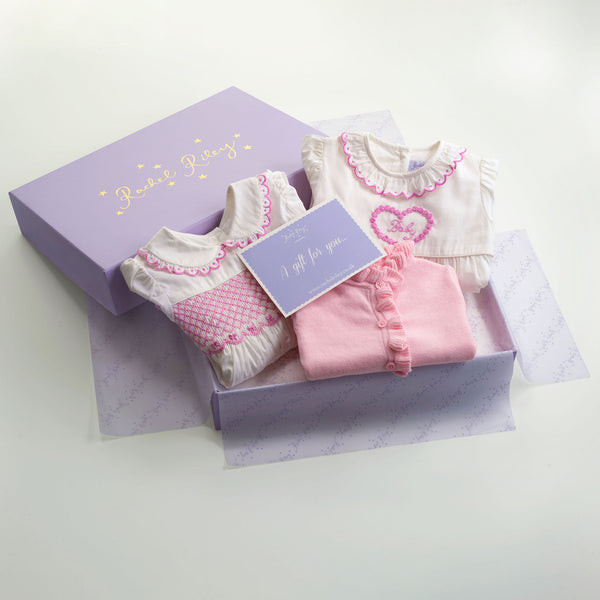 Baby Pink Smocked Gift Set