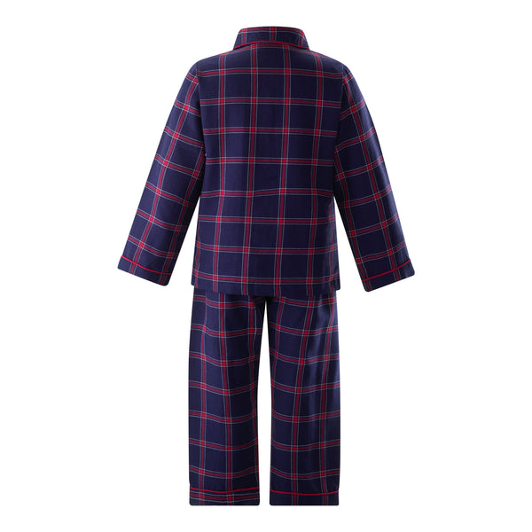 Navy Tartan Check Flannel Classic Pyjamas