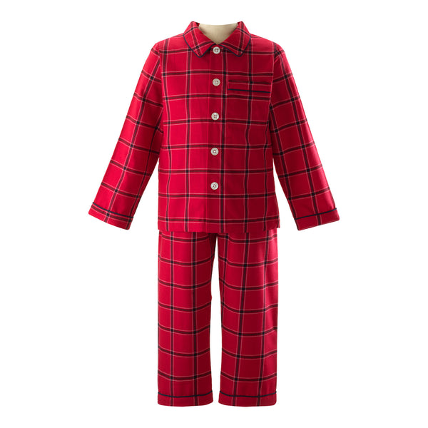 Red Tartan Check Flannel Classic Pyjamas