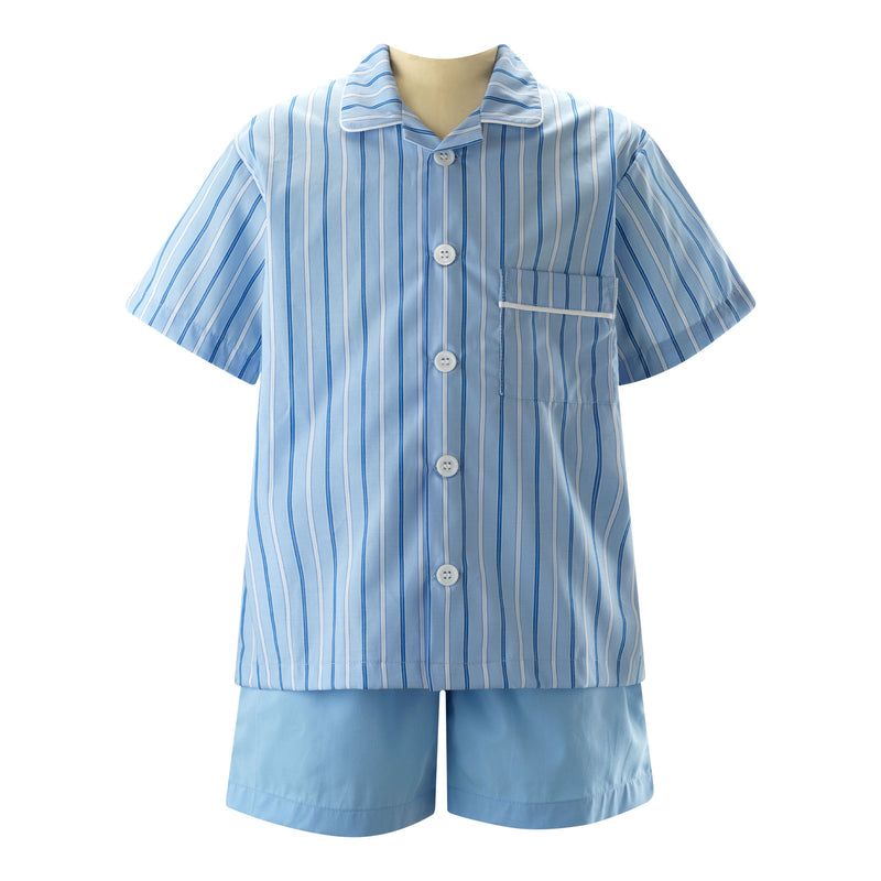 Blue Double Stripe Short Pyjamas