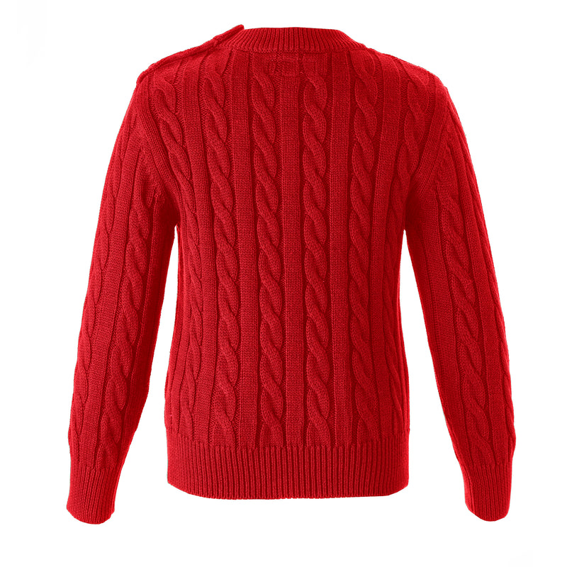 Cable Knit Sweater, Red