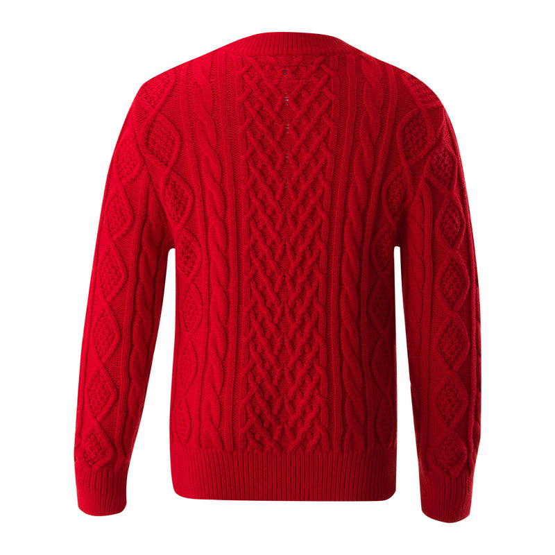 Cable Knit Sweater, Red