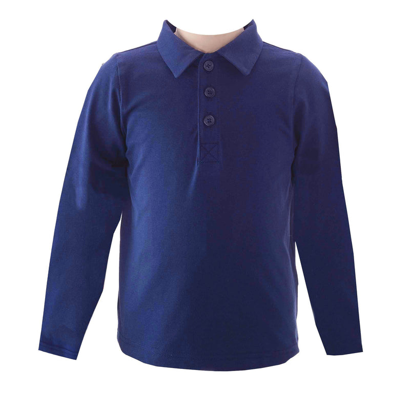 Long Sleeved Polo, Navy