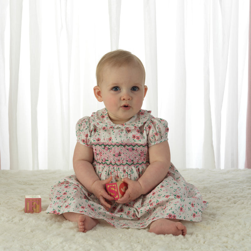 Floral Petal Smocked Dress & Bloomers