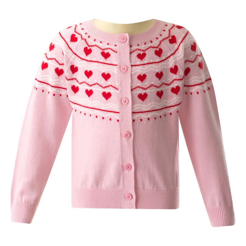 Heart Intarsia Cardigan