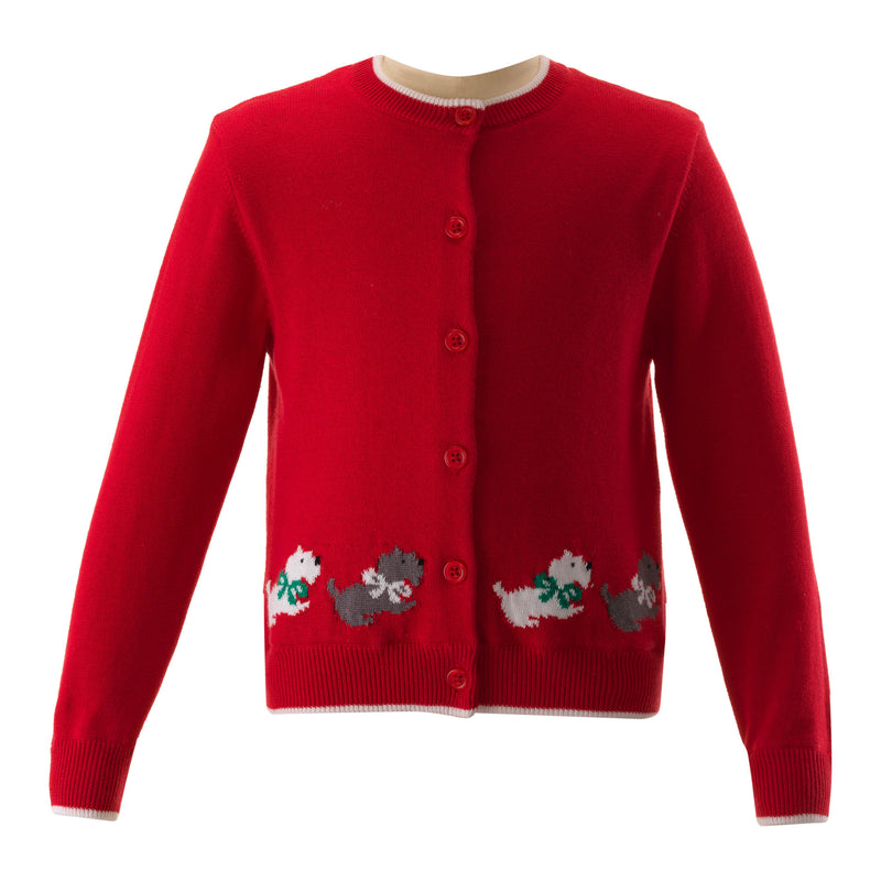 Scottie Dog Intarsia Cardigan