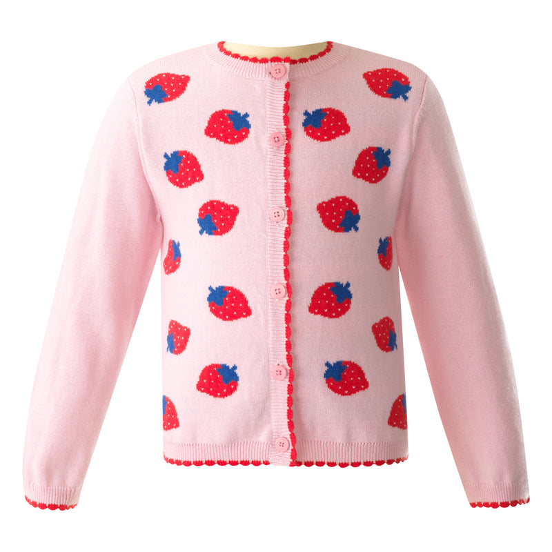 Strawberry Intarsia Cardigan