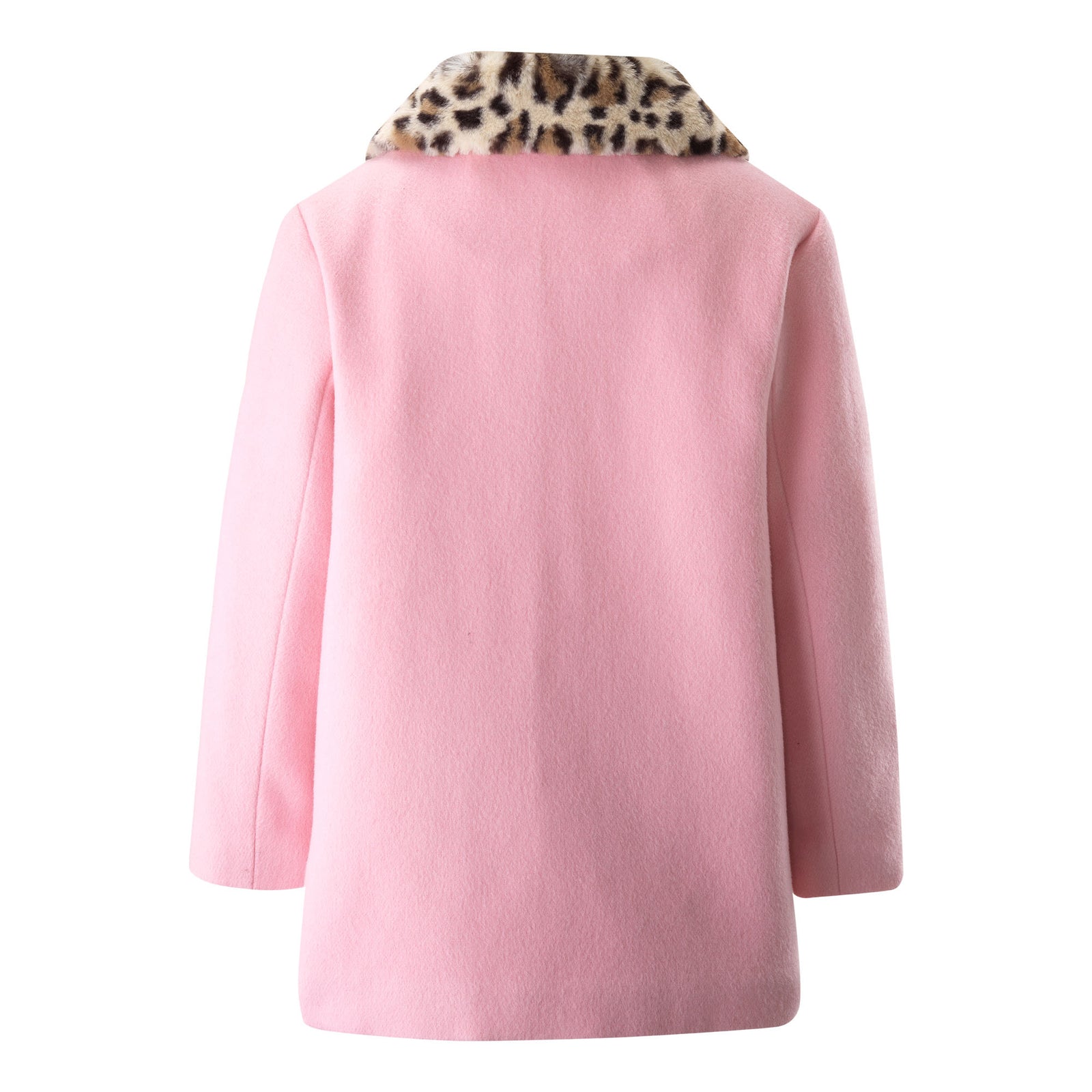 Leopard Faux Fur Collar Coat