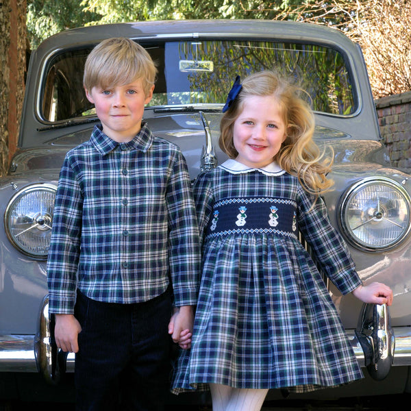 Snowman Smocked Dress