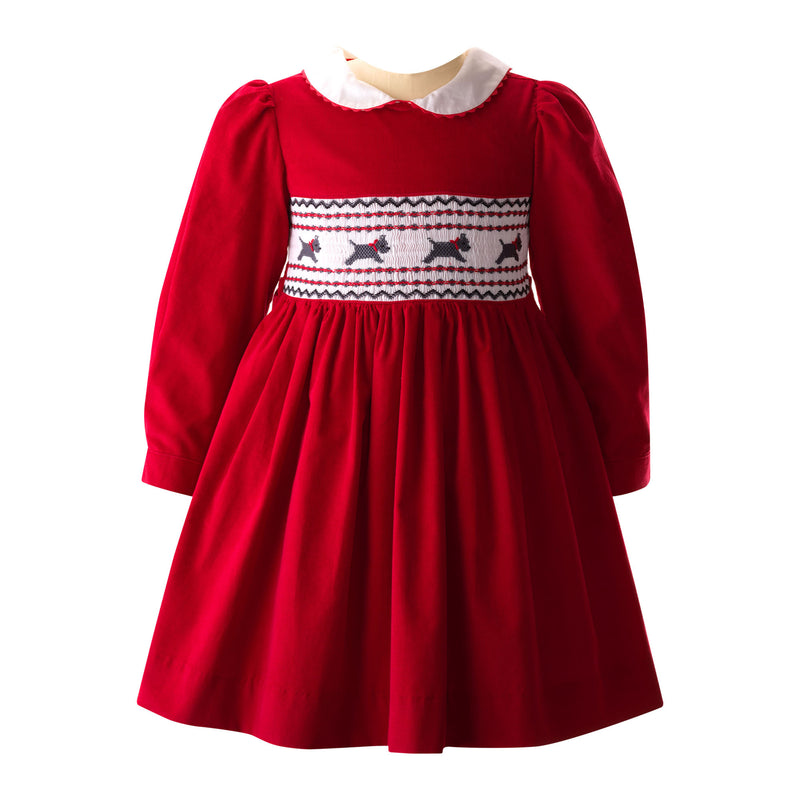 Scottie Dog Smocked Dress