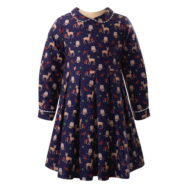 Owls in The Woods Pleated Dress