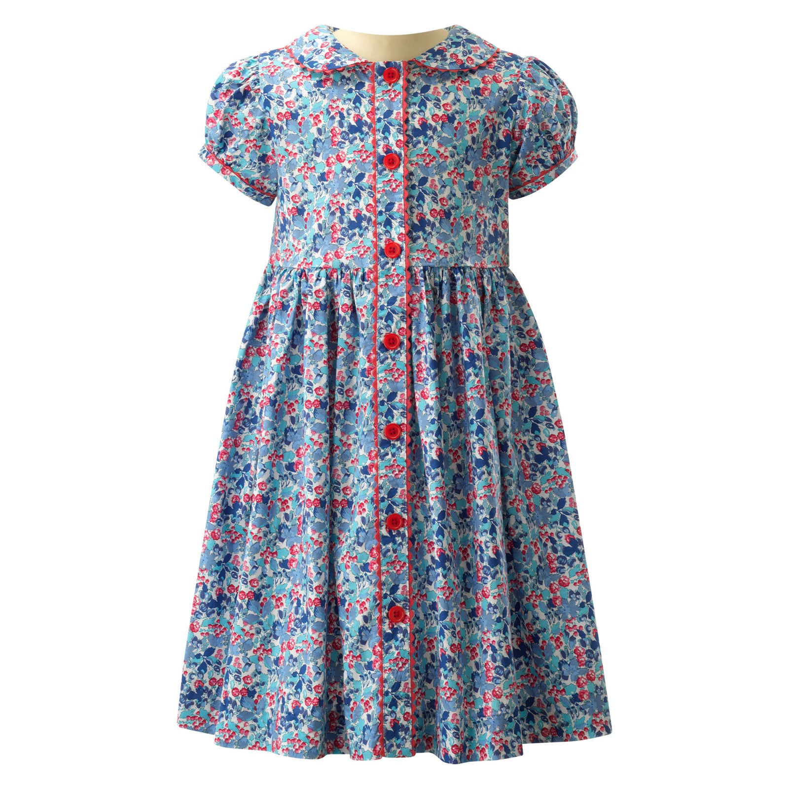 Berry Button front Dress