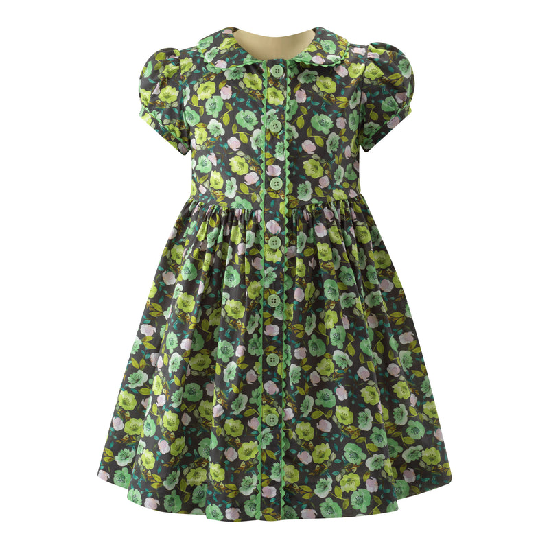 Leafy Bloom Button-front Dress