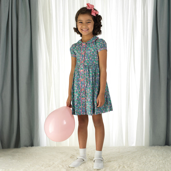 Winter Blossom Button-front Dress