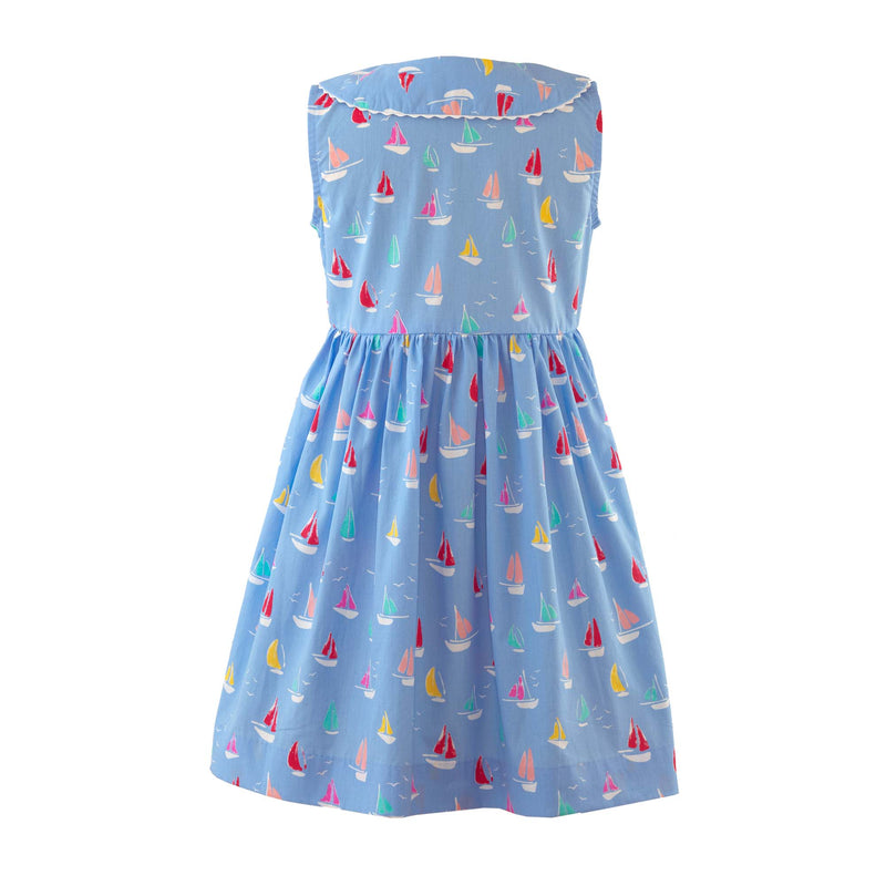 Sailboat Sleeveless Button-front Dress