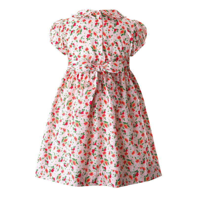 Pink Floral Frill Front Dress