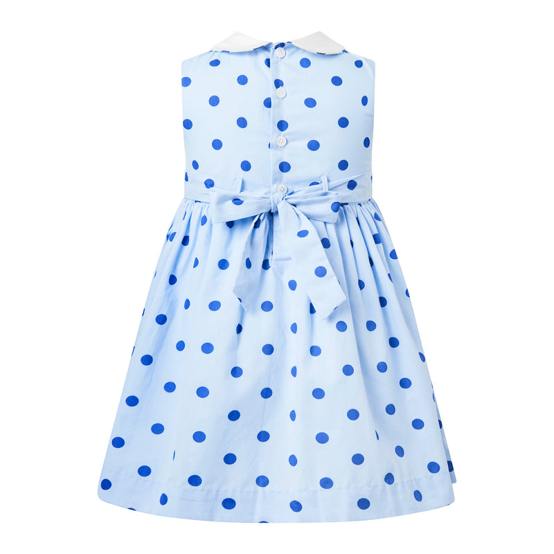 Dot Peter Pan Collar Dress, Blue