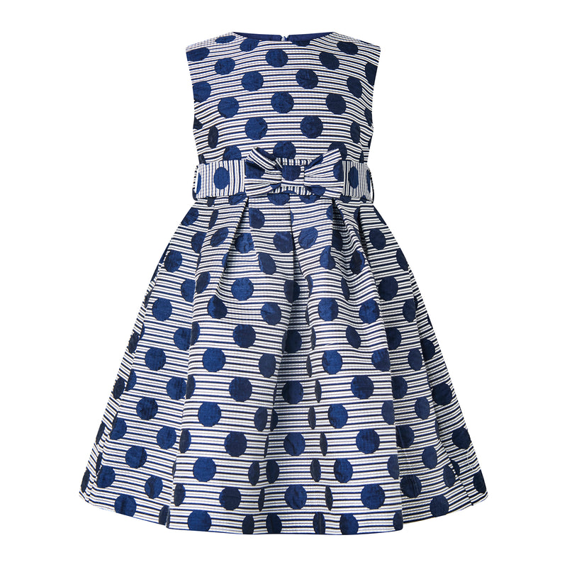 Dotty Stripe Damask Dress