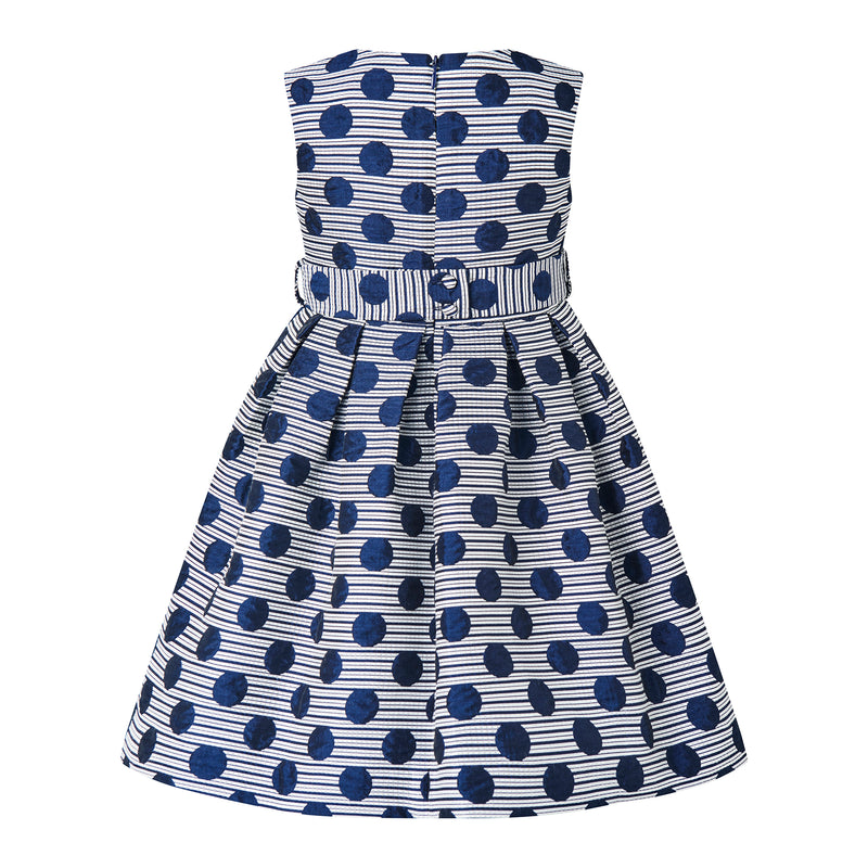 Dotty Stripe Damask Dress