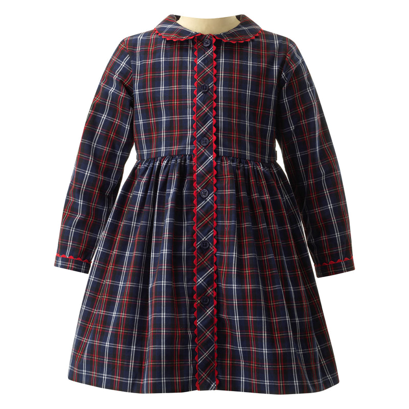 Tartan Button-front Dress