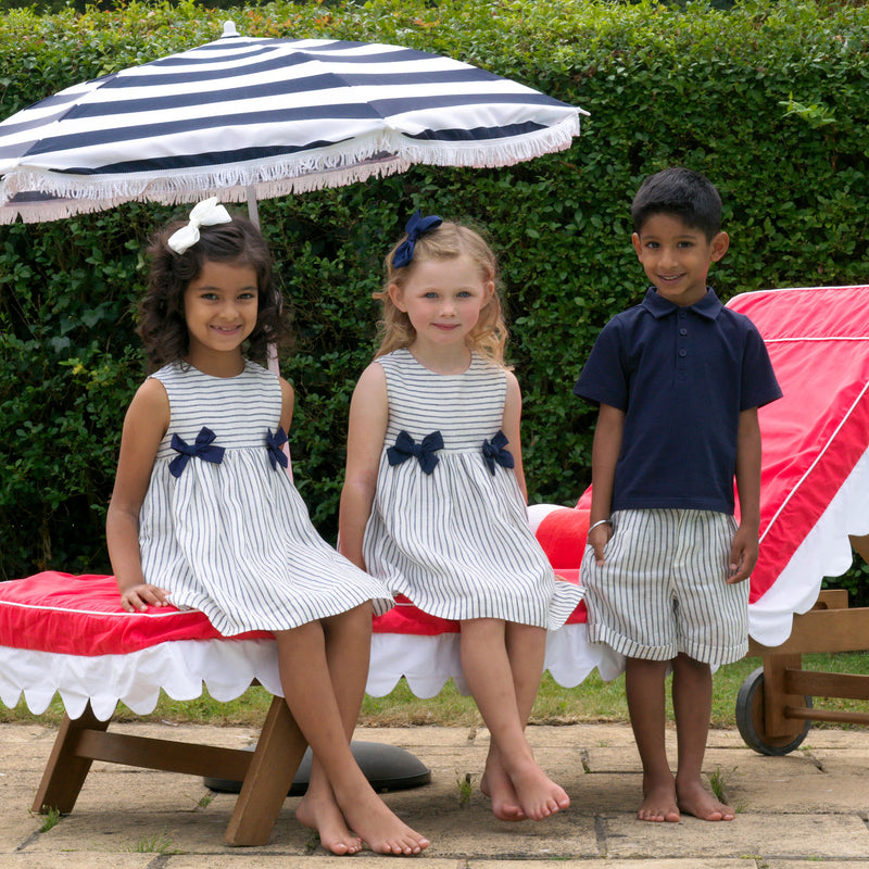 Stripe Linen Bow Dress