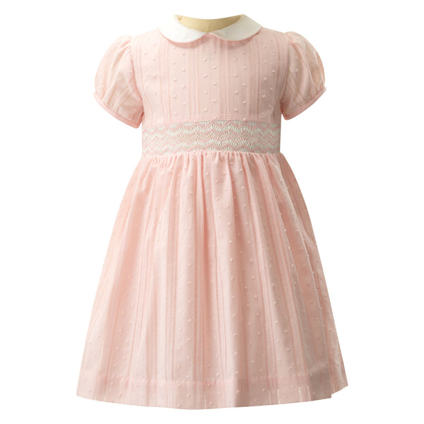 Pink Swiss Dot Smocked Dress