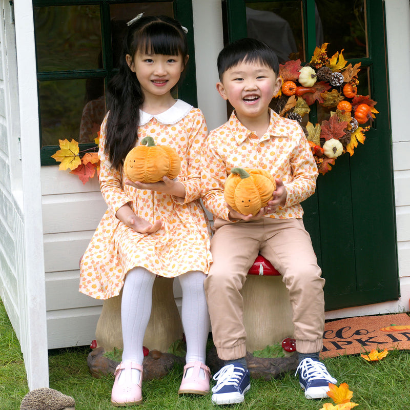 Pumpkin Check Jersey Dress