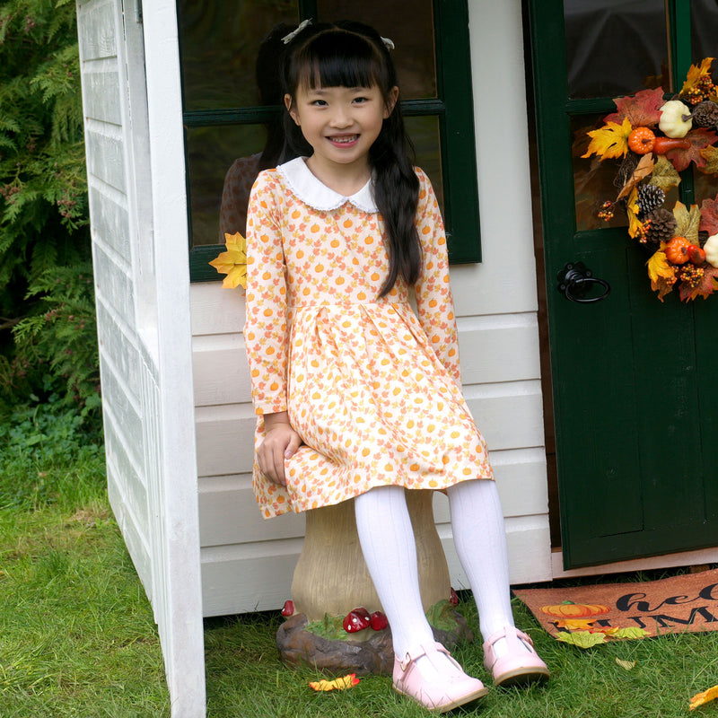 Pumpkin Check Jersey Dress