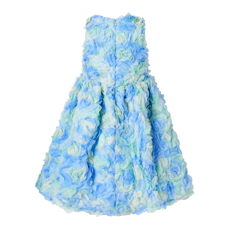 Blue Rosette Flutter Party Dress