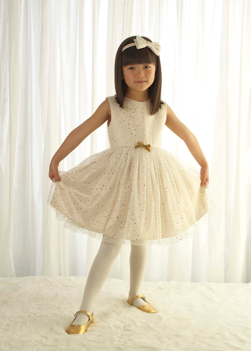 Sparkle Star Tulle Dress Gold