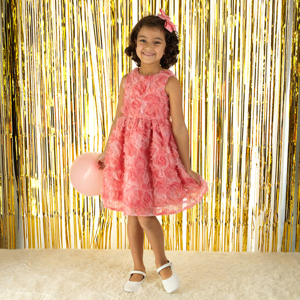 Rosette Flutter Party Dress