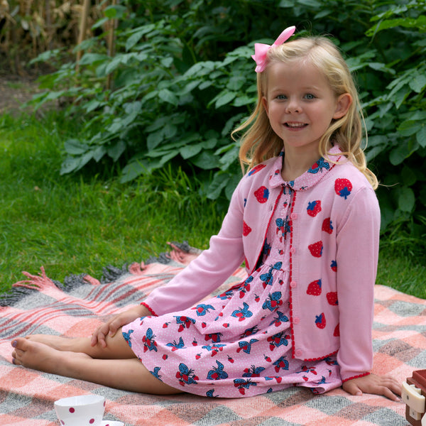 Strawberry Intarsia Cardigan