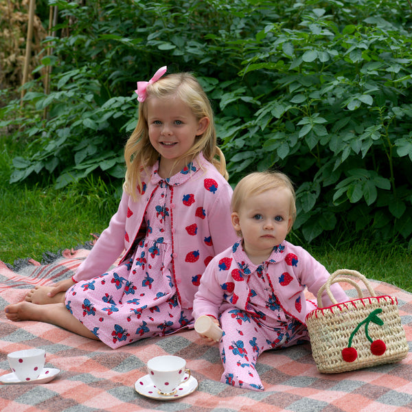 Strawberry Intarsia Cardigan