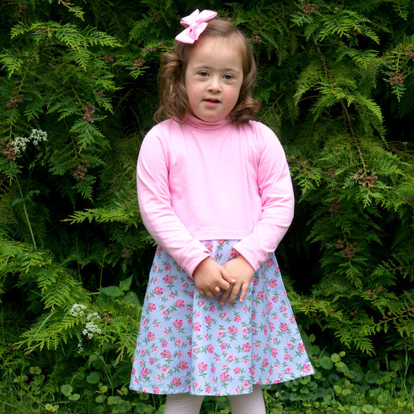 Floral Jersey Turtle Neck Dress