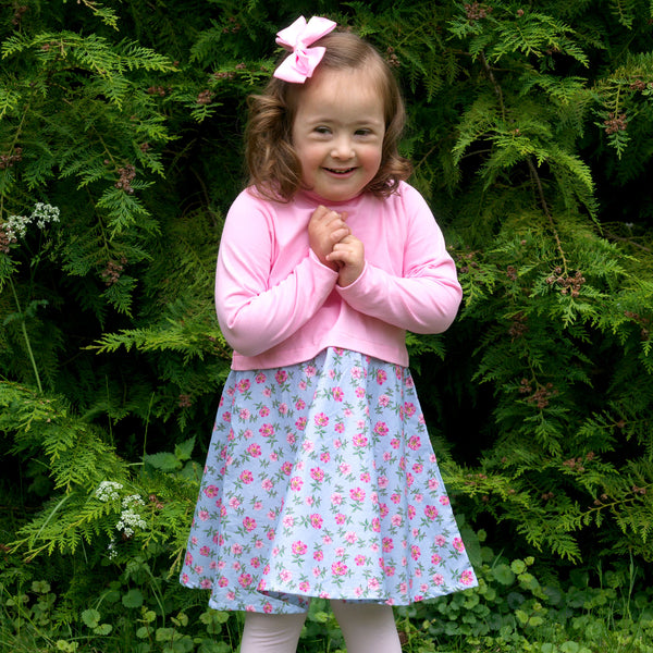 Floral Jersey Turtle Neck Dress