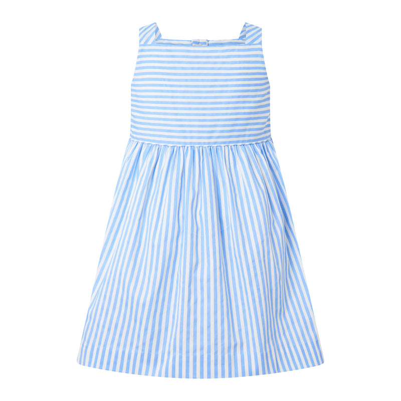 Blue Striped Button-Front Sun Dress