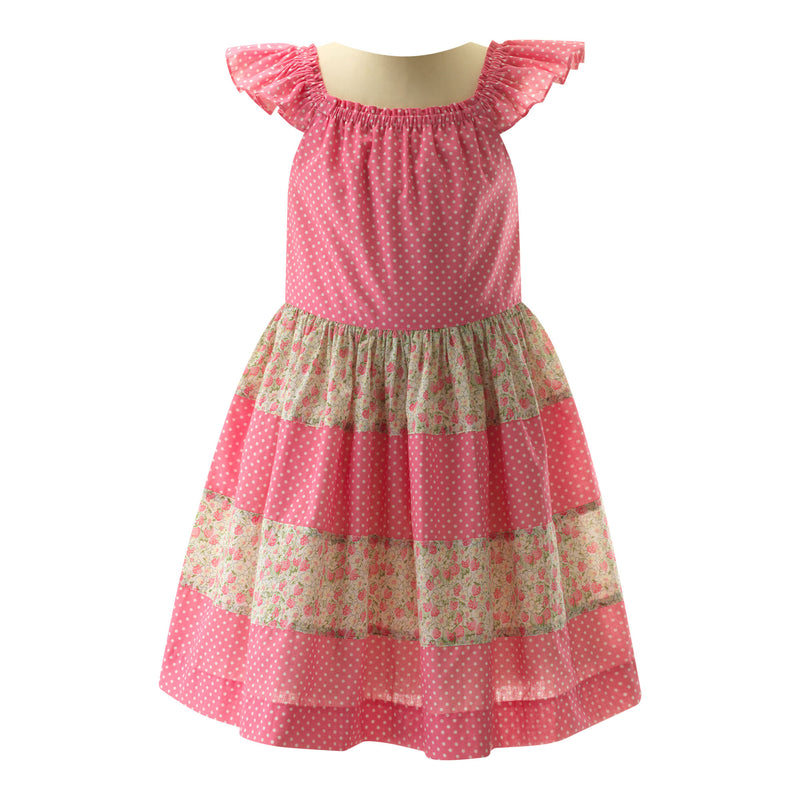 Strawberry Dot Tiered Dress