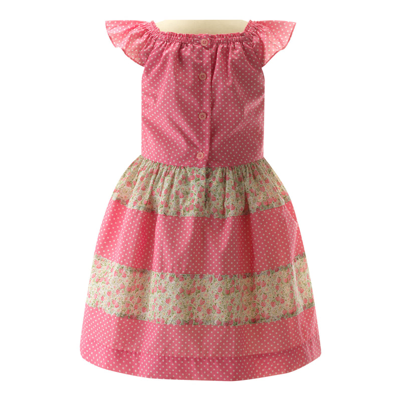 Strawberry Dot Tiered Dress