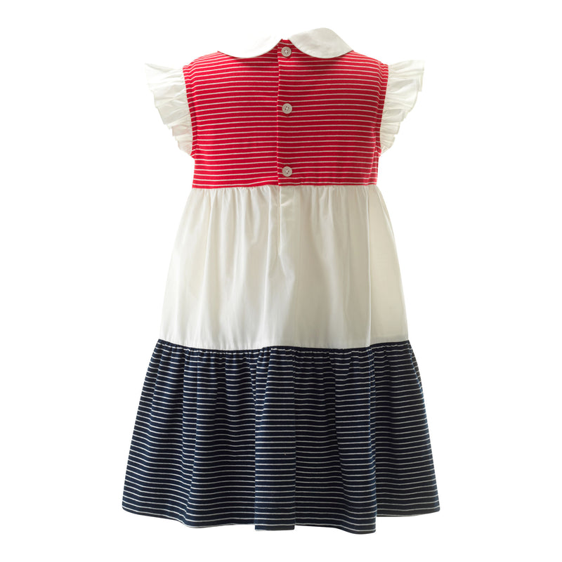 Striped Jersey Tiered Dress