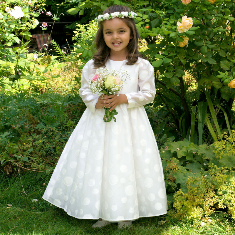 Dotted Long Communion Dress